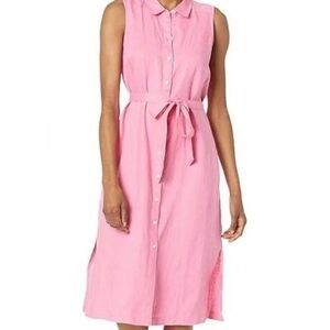Tommy Bahama Pastel Pink Linen Shirt Dress Size XS